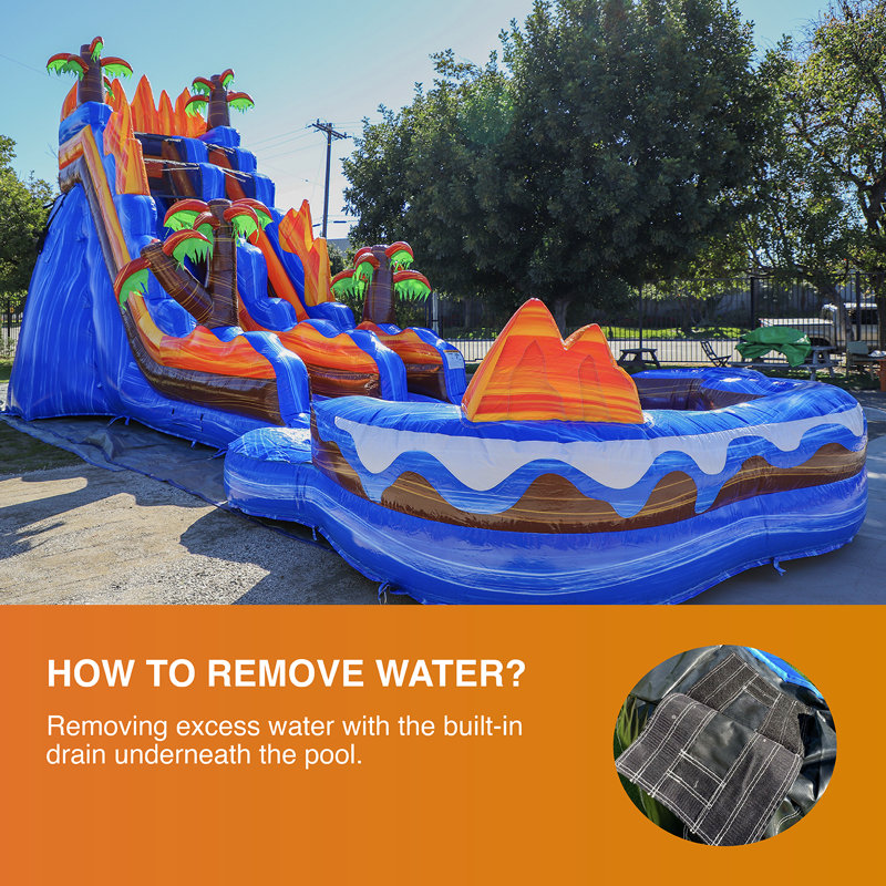 JumpOrange 19' Oasis Commercial Grade Water Slide with Detachable Deep